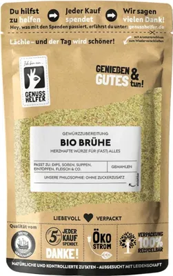 Produktbild von -Brühe,  Gemüsebrühe ohne Hefe und Glutamate, Suppenpulver, zum Kochen von Suppen und Saucen, 250g