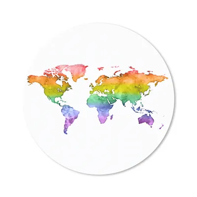 Produktbild von MuchoWow® Mauspad Mousepad Karte - Regenbogen - Aquarellfarbe 20x20 cm - Mousepads - Maus Mat - Pad - Mausunterlage - Schreibtischmatte