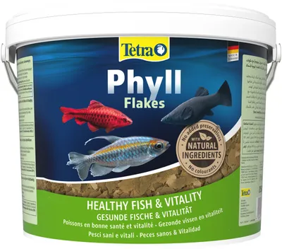 Produktbild von Tetra Phyll Fischfutter für pflanzenfressende Zierfische mit BioActive Formel 10L