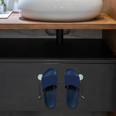 Immagine prodotto di Portasciugamani doppio da 60 cm in alluminio nero opaco, autoadesivo