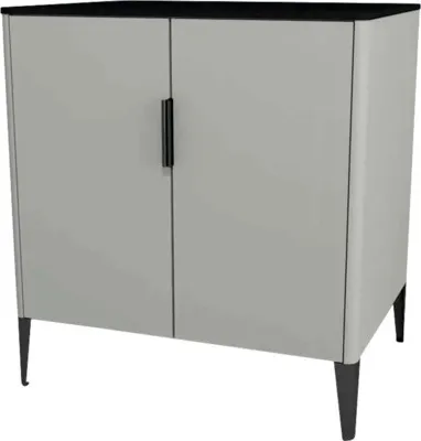 Produktbild von Devo Kommode mit 2 Türen Lotos BxHxT BxHxT 70 x 76 x 53 cm stahlperfect touch stahlgrau/schwarz