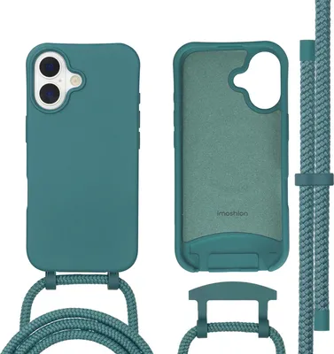 Zdjęcie produktu dla imoshion Kolorowa tylna obudowa z odpinanym paskiem z MagSafe dla Apple iPhone 17 – ciemnozielona