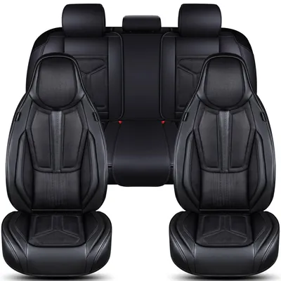 Produktbild von Autositzbezüge Universal für PKW & SUV – Premium Schonbezüge Komplettset Schwarz, hochwertig verarbeitet für mehr Sitzkomfort, Airbag-kompatibel Sitzauflage, für Vorder- und Rücksitze
