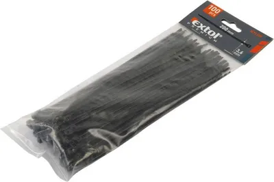 Obrázek produktu pro EXTOL PREMIUM stahovací pásky na kabely 4,8x400 mm, 100 balení, černý nylon