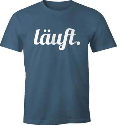 Produktbild von cooles lustiges Herren T-Shirt - läuft - Fun-Shirt Moonworks® denim S