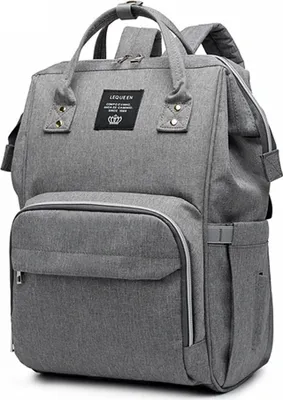 Produktbild von Hikeren Baby Wickelrucksack, Multifunktional Oxford Wasserdichte Große Kapazität Babytasche für Reise, Grau,Mit 15 Taschen