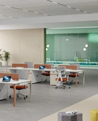 Zdjęcie produktu dla Stanowisko pracy dla 6 osób z 2 komodami Meble biurowe Meble do stanowisk pracy