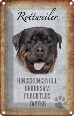 Produktbild von vianmo Blechschild 18x12 cm Rottweiler Hund Tier Haustier