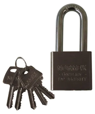 Produktbild von Vorhängeschloss Stahl Normex 50mm Sicherheitsschloss Bügelschloss 5 Schlüssel