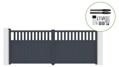 Produktbild von Flügeltor elektrisch 4m SANTIS H.160cm + Drehtorantrieb HICKER B200