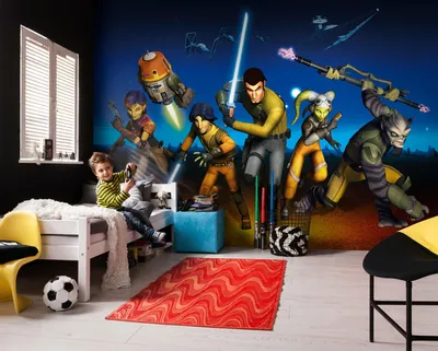 Produktbild von Komar Fototapete "Star Wars Rebels Run", bunt, Raumschiffs Ghost, 368 x 254 cm