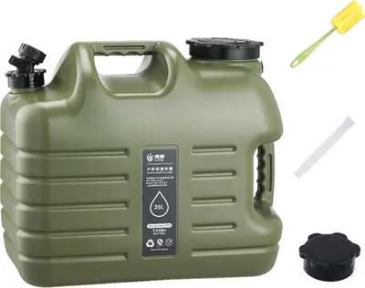 Produktbild von Kanister 25L für Camping,Armeegrün Outdoor-Wassertank aus PE,Robust und korrosionsbeständiger Wasserkanister mit Wasserhahn zum Trinken