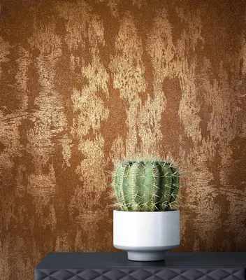 Produktbild von NEWROOM Tapete Braun Vliestapete Glänzend - Beton-Optik Industrial Bronze  Beton Unifarbe Unitapete Loft Putz-Optik