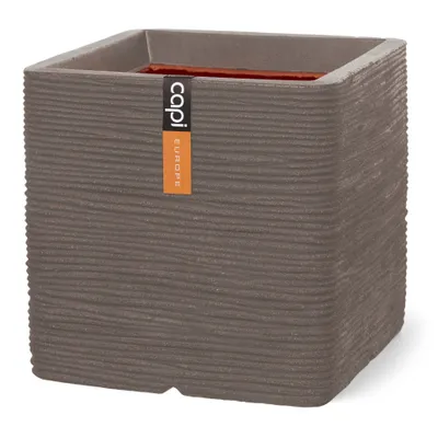 Produktbild von Capi Europe - Blumentopf quadratisch Rib NL - Warm taupe - 50x50 - KWTR904