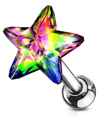 Produktbild von Helix & Tragus Ohr Piercing „Kristall Stern“ Vitrail Light