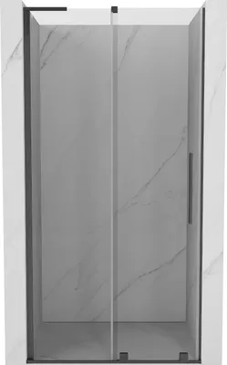 Produktbild von Mexen Velar L Duschschiebetür 90 cm, transparent, gebürstetes Gun Gray - 871-090-003-01-66