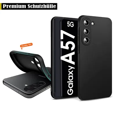Produktbild von Für Samsung Galaxy A57 5G Silikon Schwarz Hülle Kameraschutz Hülle TPU Handy Schutz Premium Case