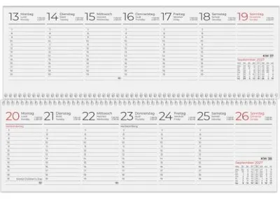 Image de Calendrier de bureau classique, couleur noire, année 2027
