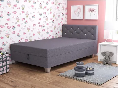 Obrázek produktu pro Jednolůžková postel 90x195 FREDERIKA 2 - grafitová