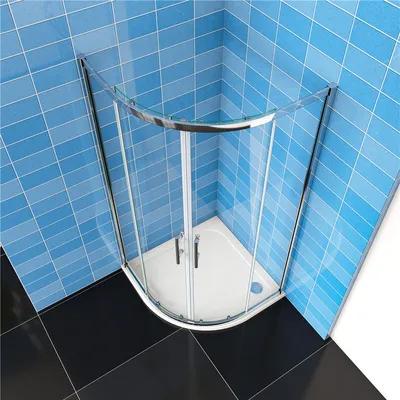 Produktbild von 100x100x185cm Duschkabine Runddusche 5mm ESG-Glas Duschabtrennung Viertelkreis Drehtür Dusche Gleittür