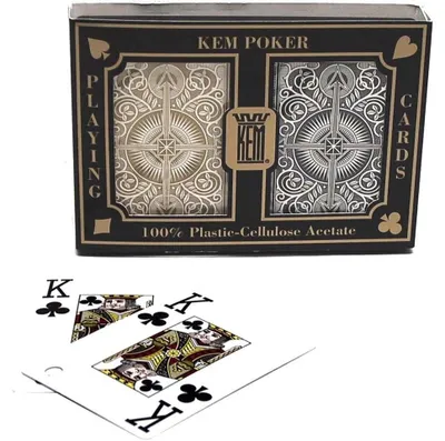 Produktbild von KEM Pokerkaarten KEM 2-pack 100% Black/Gold