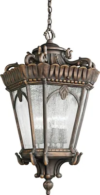 Zdjęcie produktu dla Lampa zewnętrzna wisząca brązowa E27 60W Tournai Kichler