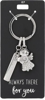 Produktbild von Depesche Glamour Schlüsselanhänger silberfarben mit Textanhänger Always there for you