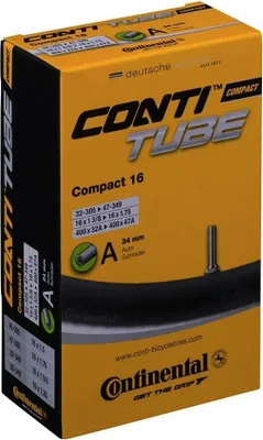 Produktbild von Continental Compact 16, Schrader-Ventil, 16", 32 - 47 mm, 3,4 cm, Schwarz, 100 g