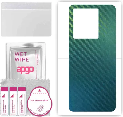 Produktbild von apgo Rückseite Schutzfolie, Skin, kompatibel mit Vivo IQOO Neo6 India, Hinten Displayschutzfolie aus Vinylfolie, kratzfest, einfache Montage - Kohlenstoff-Chamäleon CAKA1
