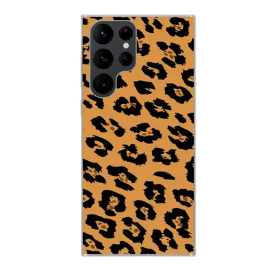Produktbild von MuchoWow® Handyhülle Schutzhülle Hülle für Samsung Galaxy S22 Ultra Pantherdruck - Orange - Schwarz Silikon Softcase Handy Hülle - Abbildung