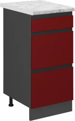 Produktbild von Küchenunterschrank Vicco R-Line Rot 40 cm  J-Shape AP Marmor, Model 45644