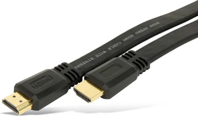 Image de ShiverPeaks S/CONN maximum connectivity Câble de connexion HDMI-HDMI A mâle vers HDMI A mâle, contacts dorés, PLAT, Full HD, ULTRA HD, 3D, HEAC, 0,5m (77470-0.5FLAT)