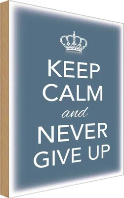 Produktbild von vianmo Holzschild 30x20 cm Keep Calm and never give up