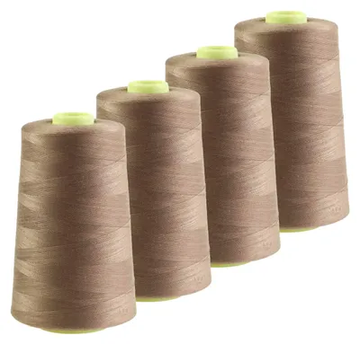 Produktbild von 4 x 4572m Qualitäts Overlock-Garn Overlock-Nähgarn  Farben 661 bis 700, Farbe:A676 hellkaramel