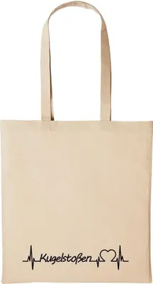 Produktbild von Huuraa Baumwollbeutel Kugelstoßen Geschenk Einkaufstasche Natural 10 Liter Baumwolle Kugelstoßen Accessoire