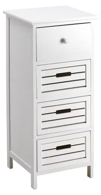 Immagine prodotto di Cassetiera con 4 Cassetti in Legno Paulownia Bianco Fadi