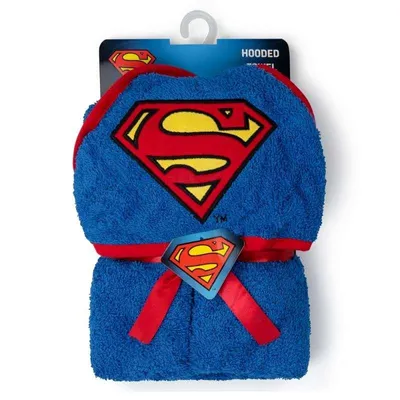 Produktbild von Baby Superman Badetuch Handtuch mit Kapuze Erstausstattung Geschenk Neugeborene Kapuzenhanduch Superman 75x75 cm