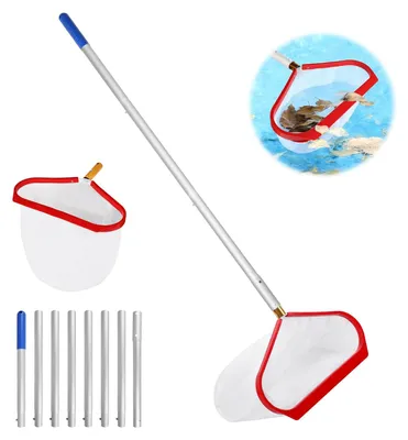 Immagine prodotto di Retino per piscina con asta regolabile di 2,8 metri – Ideale per piscine e stagni