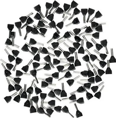 Produktbild von Haupa Twin-Aderendhülse galvanisch verzinkt 1,5 mm² 100 Stück schwarz 270788
