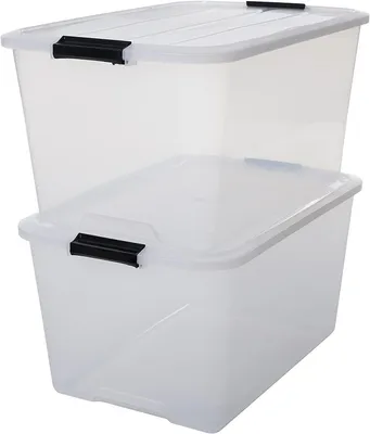 Zdjęcie produktu dla Iris TB-45, Schowek, Czarny, Przezroczysty, Prostokątny, Monochromatyczny, Przezroczysty, 45 l