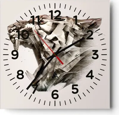 Produktbild von Wanduhr - Quadrat - Glasuhr - tiger tier - 40x40cm - Schleichendes Uhrwerk - Lautlos - zum Aufhängen bereit - Dekoration Modern - Wanddekoration aus Glas - C4AC40x40-4113