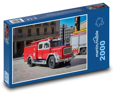 Obrázok produktu pre Puzzle 2000 Hasičské auto - červené auto - martinpuzzle