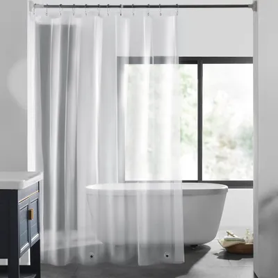 Imagen del producto de Cortina de ducha transparente, resistente al moho e impermeable, con imanes, para bañeras y baños, 180 x 180 cm