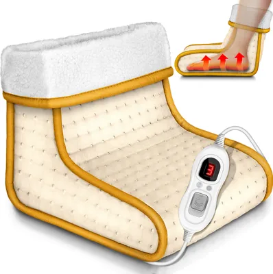 Immagine prodotto di scaldapiedi senslein beige con 6 impostazioni di temperatura e timer | scaldapiedi elettrico | protezione da surriscaldamento e spegnimento automatico