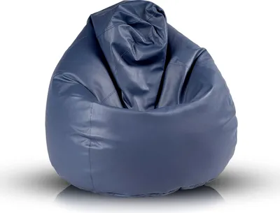 Produktbild von Ecopuf Fuzzy, Pouf Sessel Bean Bag, Sitzsack Kunstleder, 80x110, Blau E11, 80x110