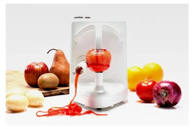 Produktbild von Elektrischer Kartoffelschäler für Obst und Gemüse, Edelstahlklinge, 2026 (weiß)