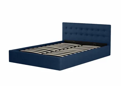 Produktbild von Ares Meble Samt Boxspringbett BONO 160x200 cm mit Gesteppten Kopfteil - Industriell Bett mit Stauraum, Möbel Polsterbett mit Bettkasten: Dunkelblau