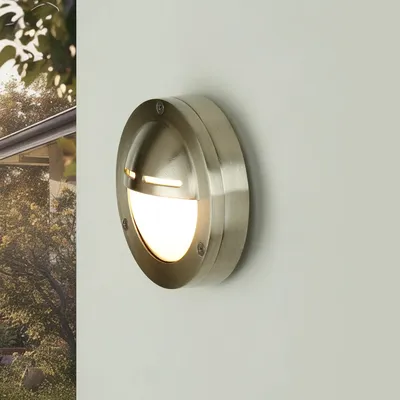 Produktbild von Außenlampe Messing massiv rund Ø 14 cm IP64 Maritim G9 Wandleuchte Haus Garten Balkon Terrasse Eingang