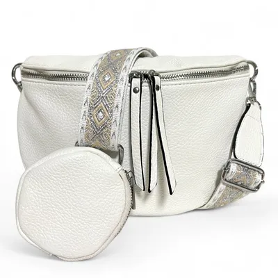 Produktbild von Handtasche Cross Body Bag Umhängetasche 30cm Damentasche Schultertasche Handy Weiß