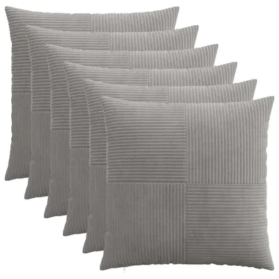 Produktbild von vidaXL Kissenbezug 6 pcs ALMELO Hellgrau 55 x 55 cm Cord